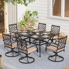 MAISON ARTS 7-Piece Metal Outdoor Patio Dining Set