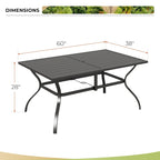 MAISON ARTS 7-Piece Metal Outdoor Patio Dining Set