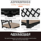 MAISON ARTS 7-Piece Metal Outdoor Patio Dining Set