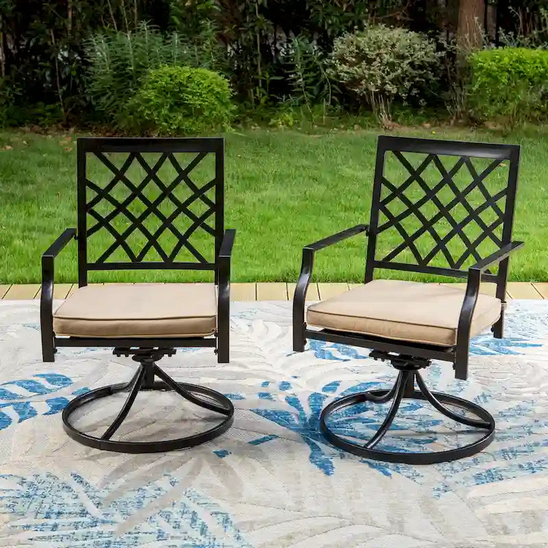 MAISON ARTS 7-Piece Metal Outdoor Patio Dining Set