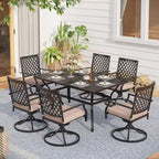 MAISON ARTS 7-Piece Metal Outdoor Patio Dining Set