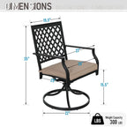 MAISON ARTS 7-Piece Metal Outdoor Patio Dining Set