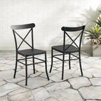Crosley Astrid 2Pc Indoor/Outdoor Metal Dining Chair Set - 17.75dx19x34.88