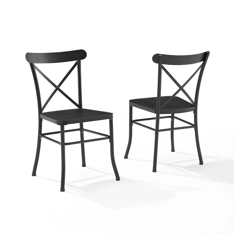 Crosley Astrid 2Pc Indoor/Outdoor Metal Dining Chair Set - 17.75dx19x34.88