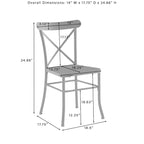 Crosley Astrid 2Pc Indoor/Outdoor Metal Dining Chair Set - 17.75dx19x34.88