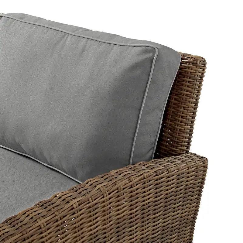 Crosley Bradenton 3Pc Outdoor Wicker Chair Set - Weathered Brown