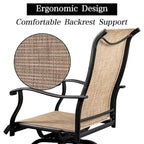 2-Piece Wrought Iron Swivel Bar Chair Patio Swivel Bar Stools