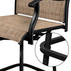 2-Piece Wrought Iron Swivel Bar Chair Patio Swivel Bar Stools
