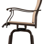 2-Piece Wrought Iron Swivel Bar Chair Patio Swivel Bar Stools