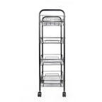 4 Tier Organizer Metal Rolling Storage Shelving Rack Kitchen Wire Shelf