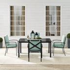 Crosley Kaplan 5-piece Oil-rubbed Bronze Green Cushions Outdoor Dining Set - 122W x 99D x 37H