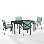 Crosley Kaplan 5-piece Oil-rubbed Bronze Green Cushions Outdoor Dining Set - 122W x 99D x 37H