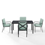 Crosley Kaplan 5-piece Oil-rubbed Bronze Green Cushions Outdoor Dining Set - 122W x 99D x 37H