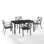 Crosley Kaplan 5-piece Oil-rubbed Bronze Green Cushions Outdoor Dining Set - 122W x 99D x 37H