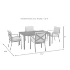 Crosley Kaplan 5-piece Oil-rubbed Bronze Green Cushions Outdoor Dining Set - 122W x 99D x 37H