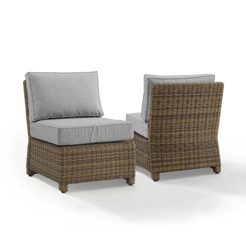 Crosley Bradenton 2Pc Outdoor Wicker Chair Set - Weathered Brown