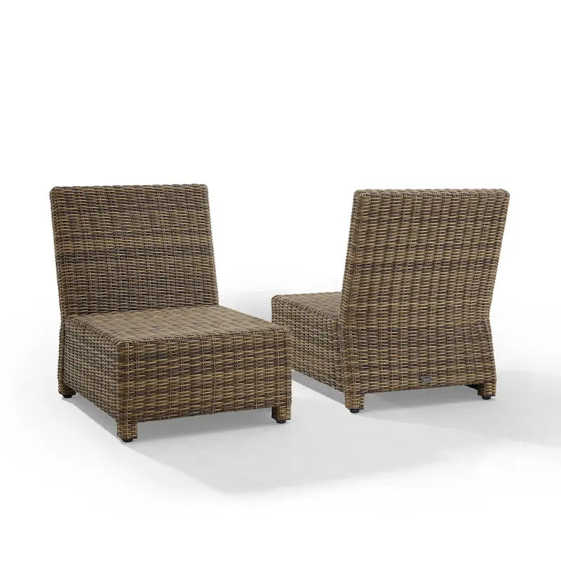 Crosley Bradenton 2Pc Outdoor Wicker Chair Set - Weathered Brown
