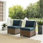 Crosley Bradenton 2Pc Outdoor Wicker Chair Set - Weathered Brown