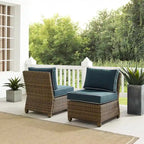 Crosley Bradenton 2Pc Outdoor Wicker Chair Set - Weathered Brown