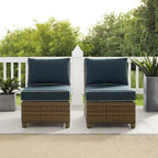 Crosley Bradenton 2Pc Outdoor Wicker Chair Set - Weathered Brown