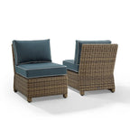 Crosley Bradenton 2Pc Outdoor Wicker Chair Set - Weathered Brown
