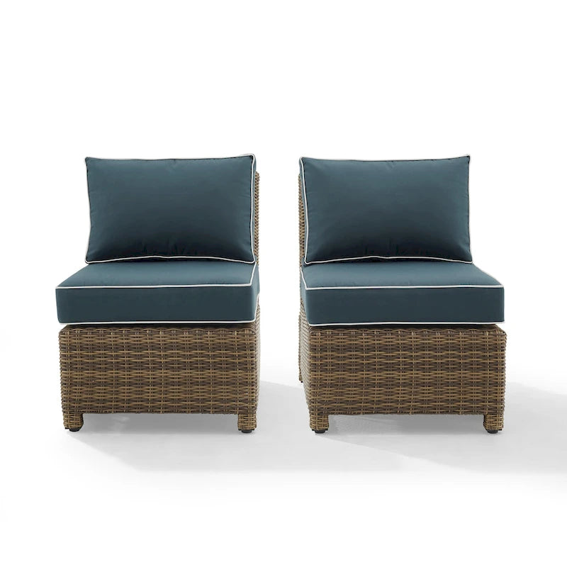 Crosley Bradenton 2Pc Outdoor Wicker Chair Set - Weathered Brown