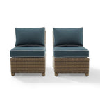 Crosley Bradenton 2Pc Outdoor Wicker Chair Set - Weathered Brown