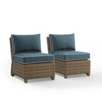 Crosley Bradenton 2Pc Outdoor Wicker Chair Set - Weathered Brown