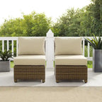 Crosley Bradenton 2Pc Outdoor Wicker Chair Set - Weathered Brown