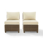 Crosley Bradenton 2Pc Outdoor Wicker Chair Set - Weathered Brown