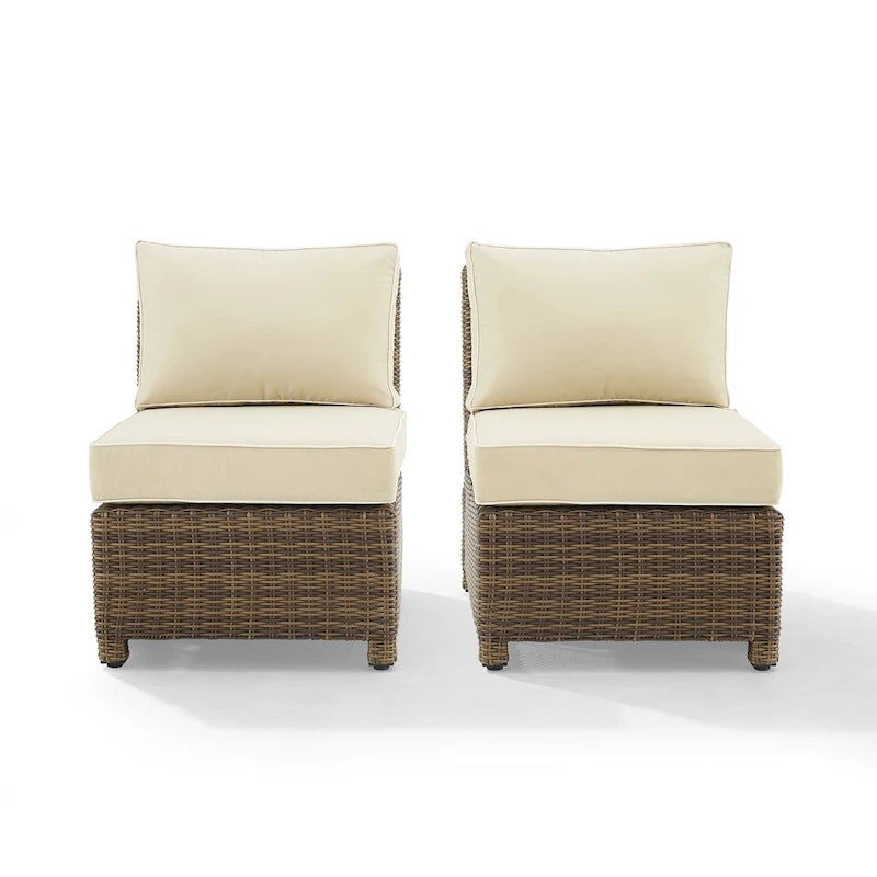 Crosley Bradenton 2Pc Outdoor Wicker Chair Set - Weathered Brown