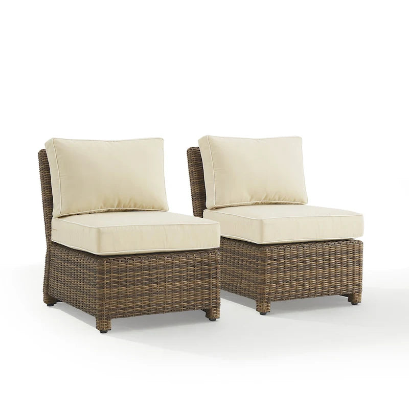 Crosley Bradenton 2Pc Outdoor Wicker Chair Set - Weathered Brown