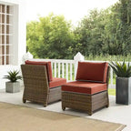 Crosley Bradenton 2Pc Outdoor Wicker Chair Set - Weathered Brown