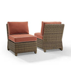 Crosley Bradenton 2Pc Outdoor Wicker Chair Set - Weathered Brown