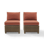 Crosley Bradenton 2Pc Outdoor Wicker Chair Set - Weathered Brown