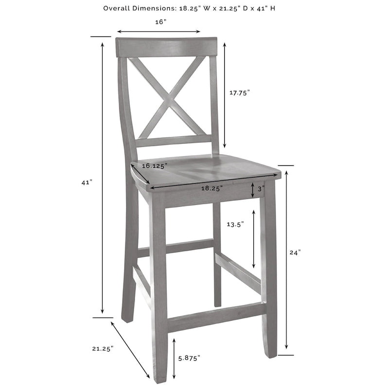 Crosley Julia Wood Top Island With X-Back Stools - 50 W x60 D x41 H