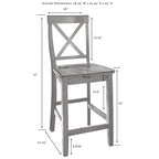 Crosley Julia Wood Top Island With X-Back Stools - 50 W x60 D x41 H