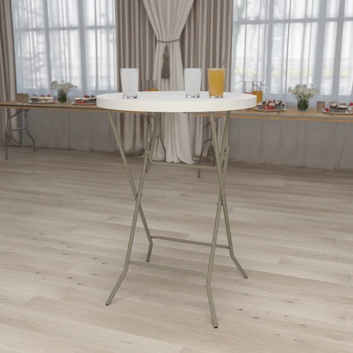 2.63-Foot Round Plastic Bar Height Folding Event Table