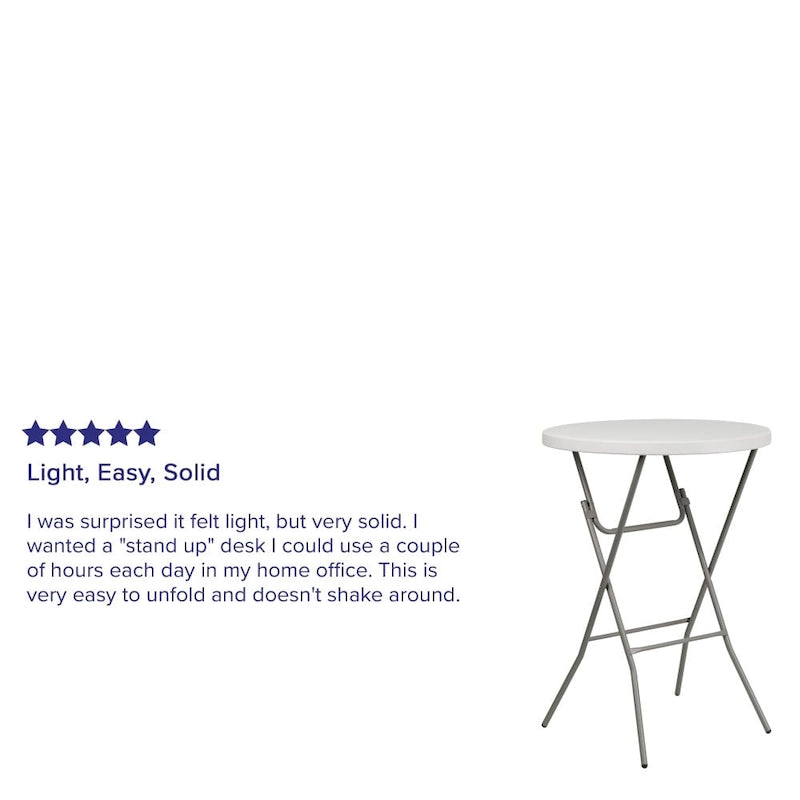 2.63-Foot Round Plastic Bar Height Folding Event Table