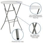 2.63-Foot Round Plastic Bar Height Folding Event Table