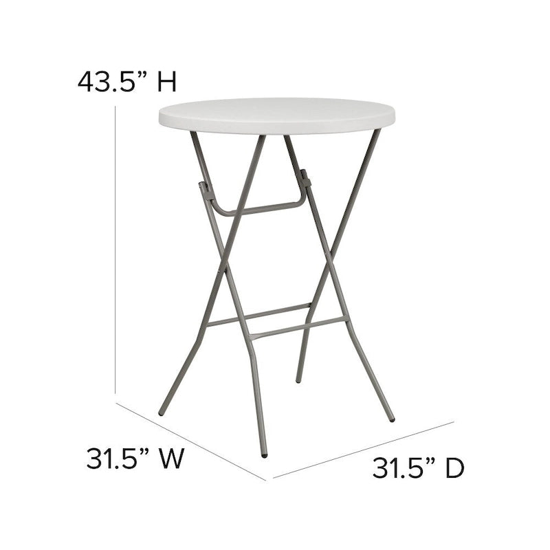 2.63-Foot Round Plastic Bar Height Folding Event Table