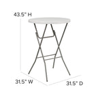 2.63-Foot Round Plastic Bar Height Folding Event Table