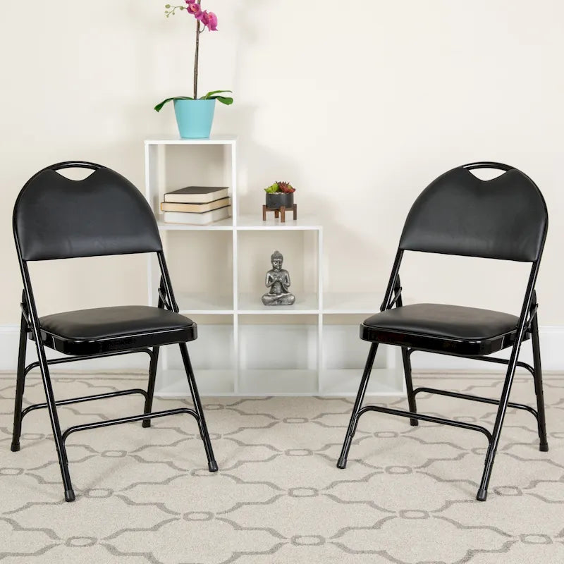 2 Pack Extra Large Ultra-Premium Triple Braced Folding Chair