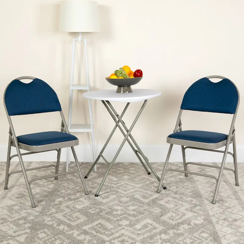 2 Pack Extra Large Ultra-Premium Triple Braced Folding Chair