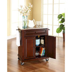Crosley Vintage Mahogany Finish Stainless Steel Top Portable Kitchen Cart/Island - 18d x 31w x 35.5h