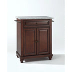 Crosley Cambridge Solid Granite Top Portable Kitchen Island in Vintage Mahogany Finish - 31 W x 18 D x 35 H