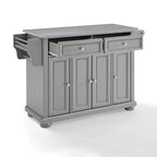 Crosley Alexandria Stainless Steel Top Kitchen Island In Vintage Grey - 51.5 W x 18 D x 36 H
