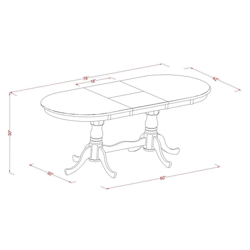 Table Set Consist of an Oval Table with Butterfly Leaf and Dining Chairs (Chair Seat Type Options)