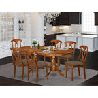 Table Set Consist of an Oval Table with Butterfly Leaf and Dining Chairs (Chair Seat Type Options)