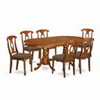 Table Set Consist of an Oval Table with Butterfly Leaf and Dining Chairs (Chair Seat Type Options)